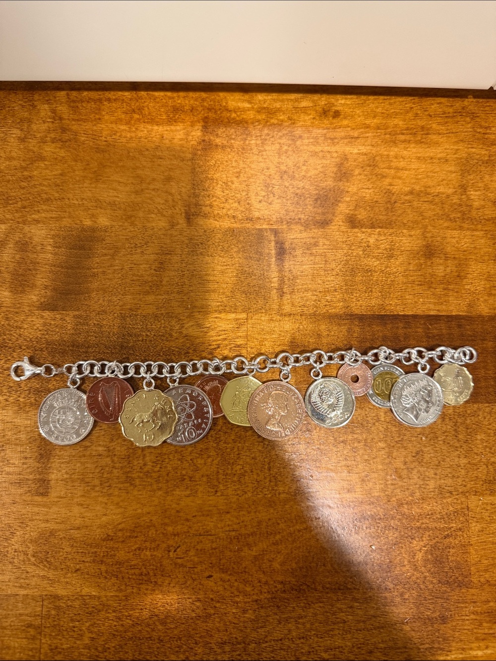 Made in Italy Coins of the World Charm Bracelet in sterling Silver